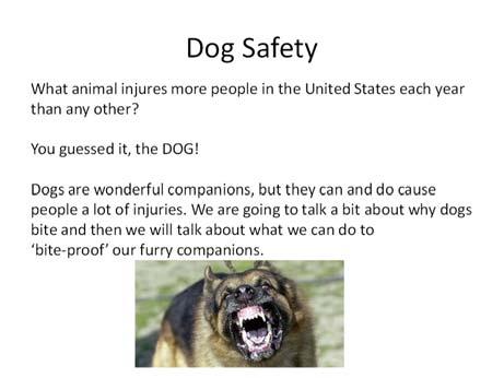 Students will learn that the best way to avoid being bitten by a dog is to understand dog psychology. Ask the class what animal was most likely domesticated (tamed) by man.