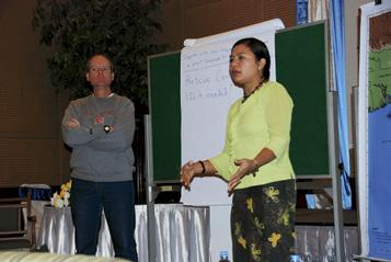Steve and Kalyar Platt conduct a workshop on handling confiscated chelonians in Mandalay in January 2009.