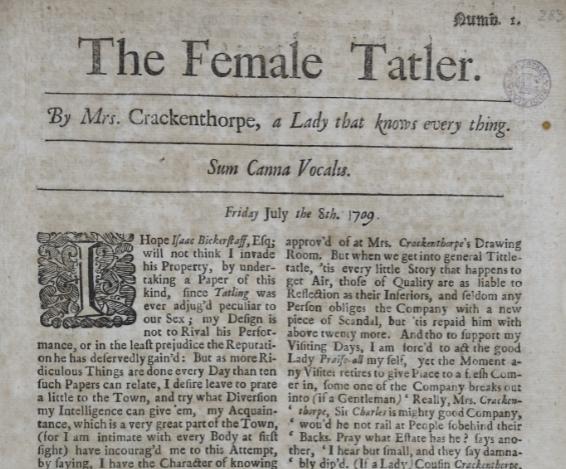 The Female Tatler The authorship of The Female Tatler is a mystery, as like The Tatler it was published under a pseudonym. Writing under the name Mrs.
