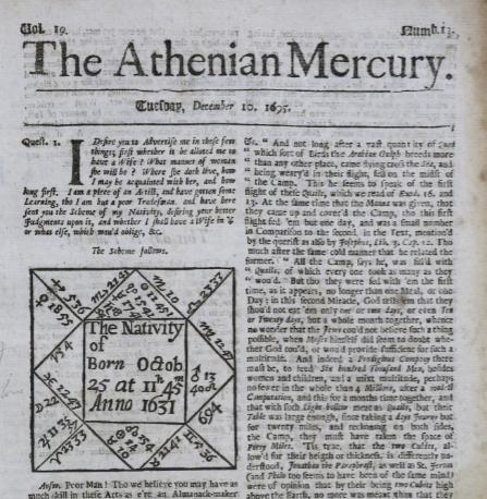 The Athenian Mercury The Athenian Mercury was a twice-weekly periodical published by The Athenian Society, believed to have introduced the advice column format.