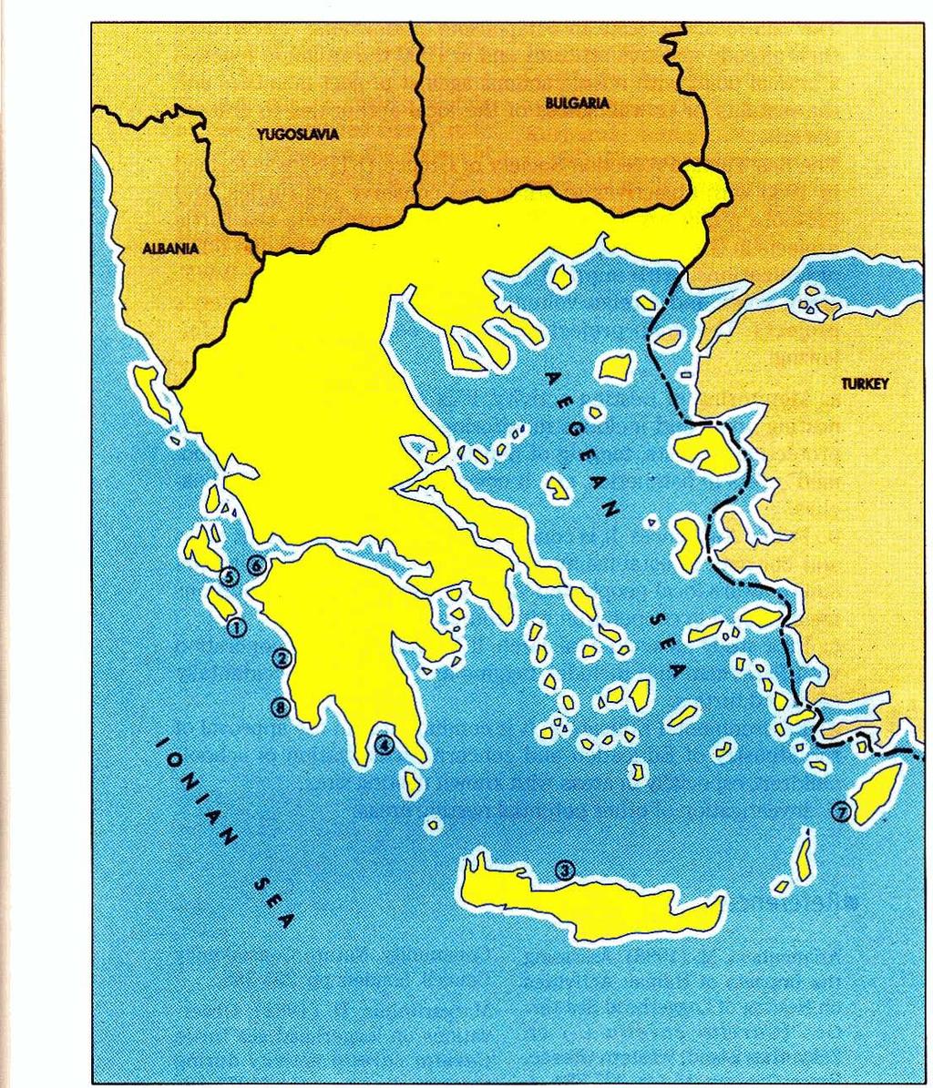 HELLAS - GREECE 4 Fig. 22 - Known nesting area of Caretta caretta in Greece 1. Zakynthos; 2.