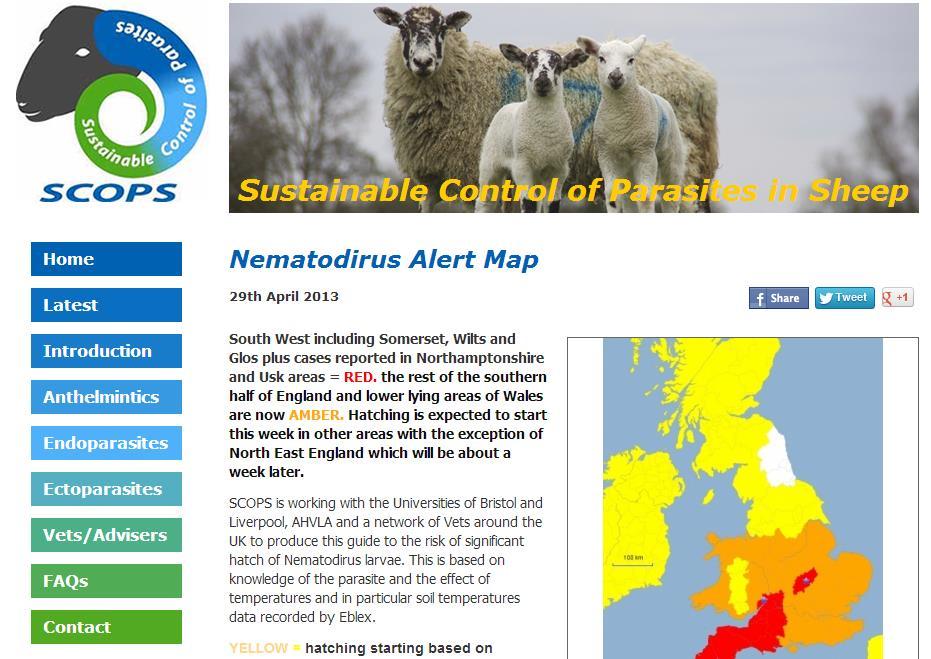 Key findings (3) Example of a useful model: Nematodirus battus in the UK - Spring disease in lambs: high mortality and production loss. - Timing of treatment is crucial.