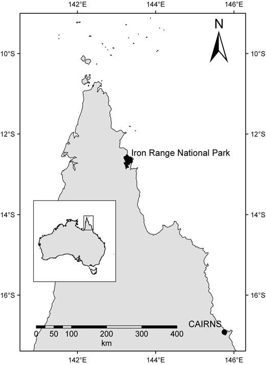 SPATIAL ECOLOGY OF GREEN PYTHONS 579 Fig. 1. Map showing the location of the study area in northern Australia. gons.