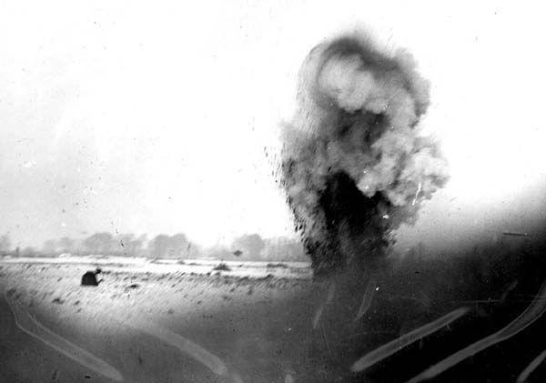 An Enemy Shell Bursting at Beaumont Hamel, 1916 Courtesy of the Rooms Provincial Archives Division (B-2-42), St. John's, NL. At 9:00 p.m. on June 30, the Regiment departed Louvencourt and marched three hours to its trenches on the battlefield.