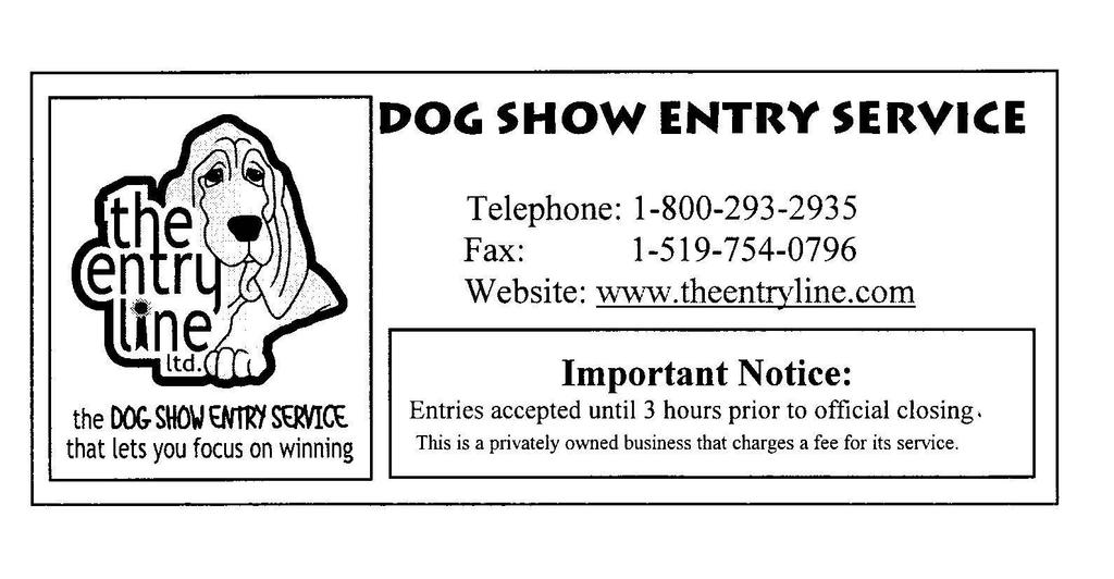 OFFICIAL CANADIAN KENNEL CLUB ENTRY FORM KINGSTON & DISTRICT KENNEL CLUB Mail to: Diana Edwards Show Services Ottawa Valley Kennel Club - Saturday June 18, 2016 Whippet Club of Eastern Canada -