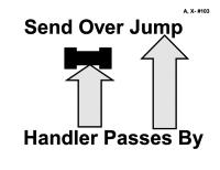 103. *Send over Jump Handler Passes By The dog must clear the jump on the first attempt, in the proper direction without stopping,