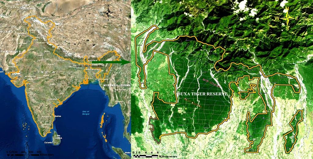 Figure 1. Location map of Buxa Tiger Reserve. 2.