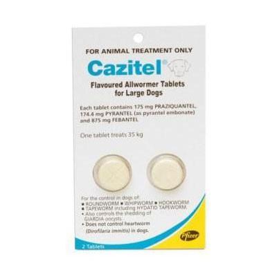 CAZITEL FLAVORED ALLWORMER FOR DOGS For use in dogs only. Do not use on cats or rabbits. For use on puppies and dogs from 2 weeks of age.