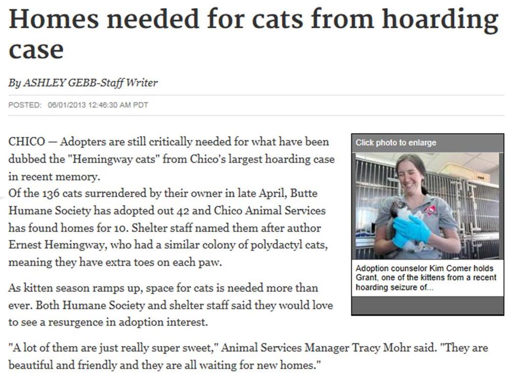 What happens to cats in the community, matters for cats in the shelter