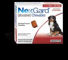 FOR DOGS ONLY Marketed by Merial Mix & Match across FRONTLINE Gold brand products, NexGard, HEARTGARD brand products and CENTRAGARD 10-19 20-29 30-39 40-59 60-99 100+ Rebate per carton equivalent $4