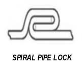 Spiral Pipe All standard spiral pipe is fabricated in standard 10 foot lengths from minimum G60 hot-dipped galvanized steel in gauges that meet or exceed SMACNA 2005 Rev 3 standards for spiral duct.