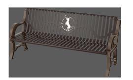 Custom Design Classic Receptacle Portable Bench Clay Color with Gray Liner Gray Backplate Colored backplate shown; can be added to any custom