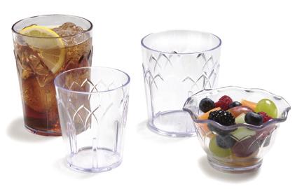 cup LOUIS TUMBLERS Faceted shape offers easy grip Made of break-resistant SAN NSF listed; dishwasher safe Usable temperature range of 0 F to 180 F FENWICK TM DRINKWARE 3937612 Fenwick 6 oz.