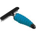 Firm bristle slickers are good for dogs that have thick coats or have tangles, while soft bristle slickers are better for animals with short or medium coats, including cats and rabbits.