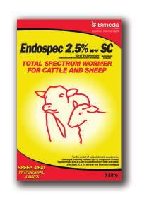 ANTHEINTIC DRENCHES ANTHEINTIC DRENCHES Endospec 10% SC 1END002, 1END004, 1END006 1L, 2.5L, 5L Albendazole 100 mg per ml, selenium 1.08mg/ml, cobalt 2.5mg/ml 60 hours Cattle: 14 days.
