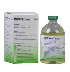 ANTI-INFLAMMATORIES ANTI-INFLAMMATORY INJECTABLES- NSAIDS Melovem Marketing Authorisation Number: EU/2/09/098/003 1MEL001 Meloxicam 5mg/ml Not permitted for use in lactating animals producing milk