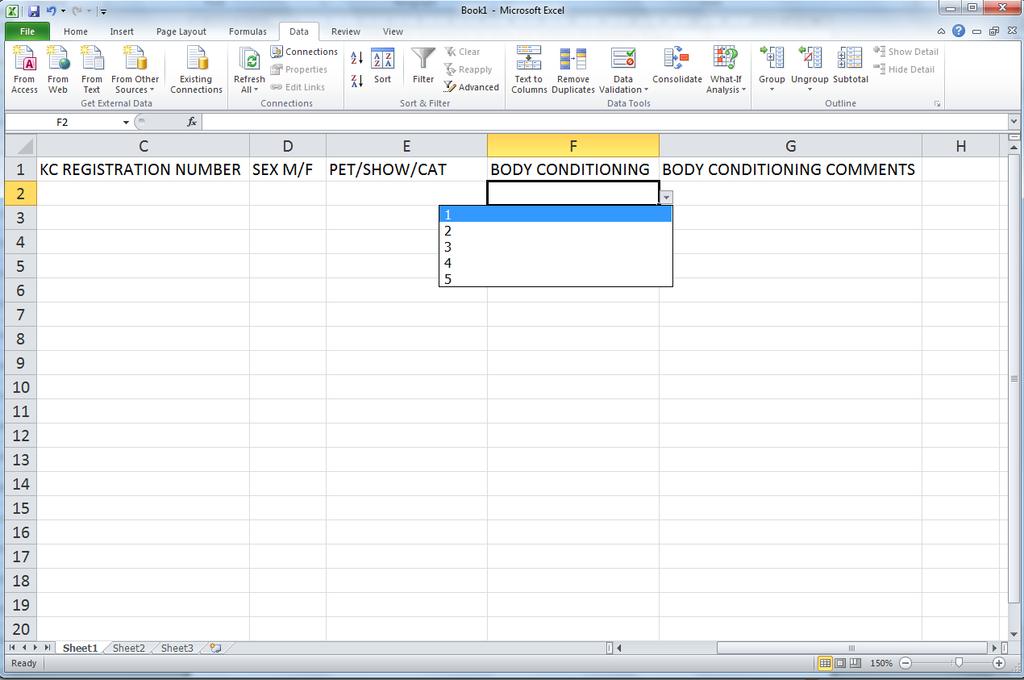 STEP TWO: CREATING HEALTH ASSESSMENT FORM CATERGORIES IN THE DATABASE All categories from the health assessment form should be listed in an individual column.