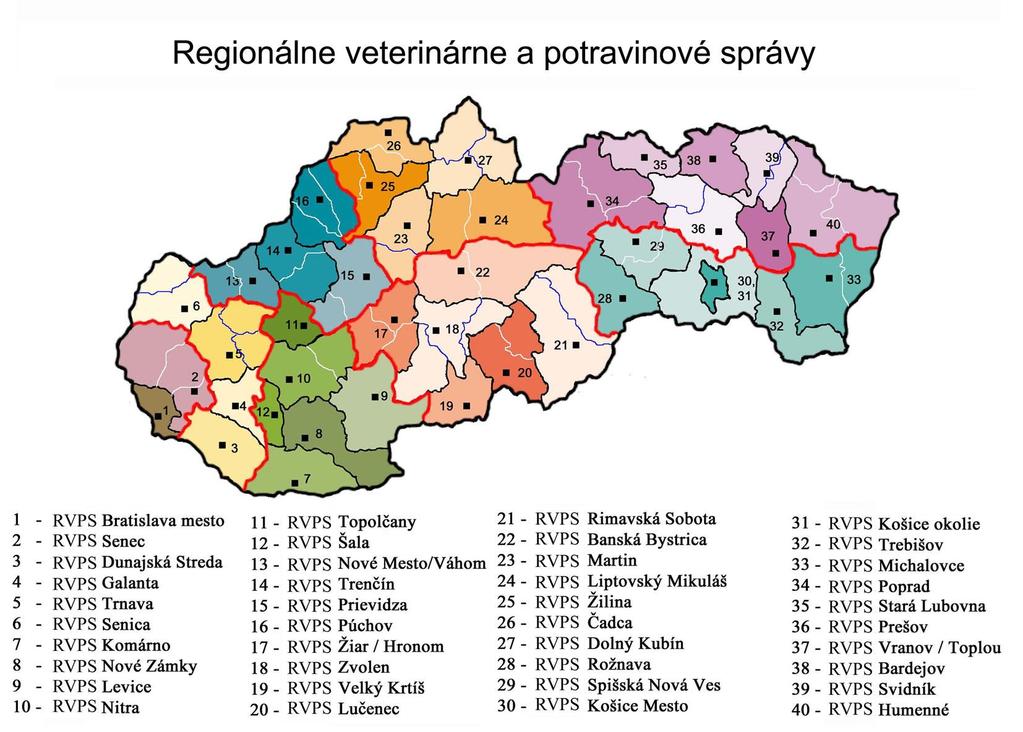 Map of SR with local competent authorities