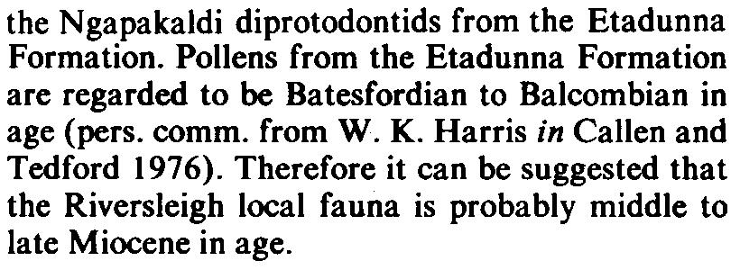 ARCHER: WABULAROONAUGHTONI. A MIDDLE TERTIARY KANGAROO 303 the Ngapakaldi diprotodontids from the Etadunna Formation.