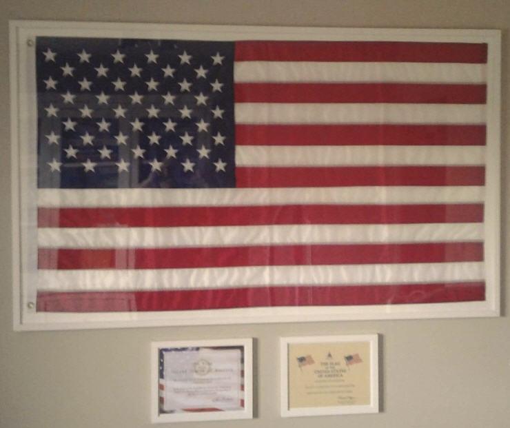 Figure 25 The American Flag displayed in a place of Honor in Jelle's home in Belgium.