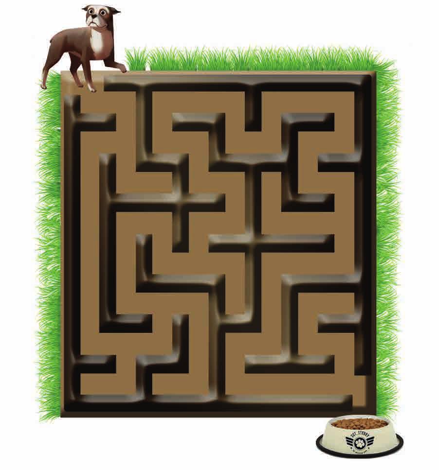 MAZE They say an army marches on its stomach, help guide Stubby through the maze to find his awaiting meal!