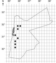 Fig. 1: Ablepharus rueppellii is distributed throughout Mediterranean habitats. Southernmost record represents an isolated population in Wadi Ramm, which is probably of relict origin. Fig.