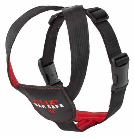 a continuous loop of safety standard seatbelt material for maximum strength Safe: padded chest