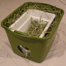Add straw in and around the Styrofoam cooler for added insulation, using as much as possible, pack it