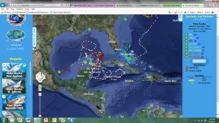 Figure 33: Example Shark Tracking Data Available from Nova Southeastern