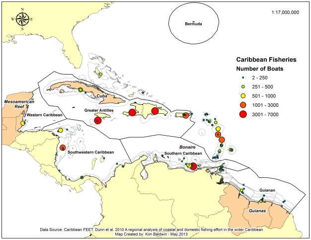 Figure 23: Number of Boats in Caribbean Fisheries Fact Box: The Data Challenge The migratory behavior [of marine turtles] exposes them to multiple fishing gear types and fishing practices, and