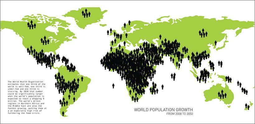 World population to reach ~8 billion by 2025 with increasing urbanization