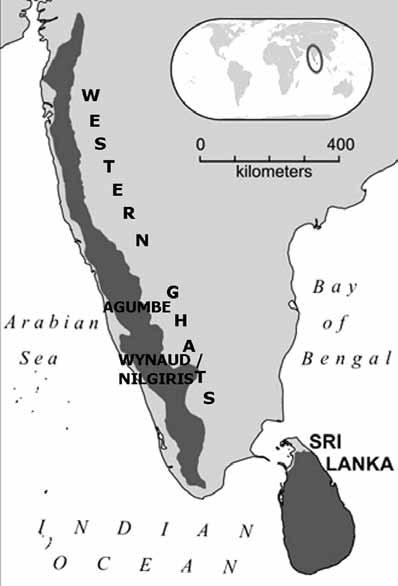 54 Hamadryad [Vol. 36, No. 1 Figure 1. Map of southern India showing the extended distribution of Melanophidium wynaudense. ing on one individual and on another occasion, a domestic chicken.