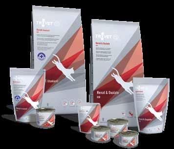 TROVET Renal product range In animals with a reduced renal function, waste products are insufficiently excreted, which can lead to
