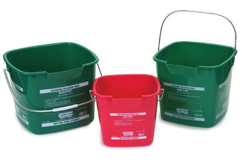 FOODSERVICE CLEANING Square Steri- & Suds-Pail 3, 6 and 8 quart pails meet board of health & HACCP guidelines for dedicated containers Use Red Steri-Pails for sanitizing solutions, Green Suds-Pails