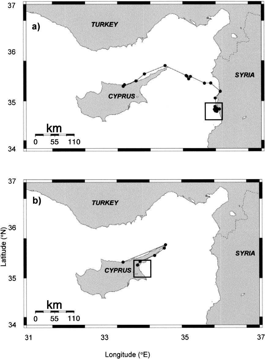 B.J. Godley et al. / J. Exp. Mar. Biol. Ecol. 287 (2003) 119 134 123 upon returning to the sea headed east closely following the coast of Northern Cyprus (Fig.