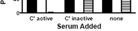 (Fig. 7.6). RB50Δwbm survived the complement-inactive serum treatment, but was almost completely killed when treated with complement-active serum, indicating that in this assay, complement is active.