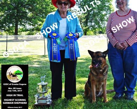 Open B GSDC of Greater Eugene All Breed Obedience, July 15 th 2017 GSD HIT 38 196½ New Skete's Delightful Dog Kenny UDX OM RA DN26136501 11/2/2009, dog, GSD Breeder: Brother John Hoffman, By: AR