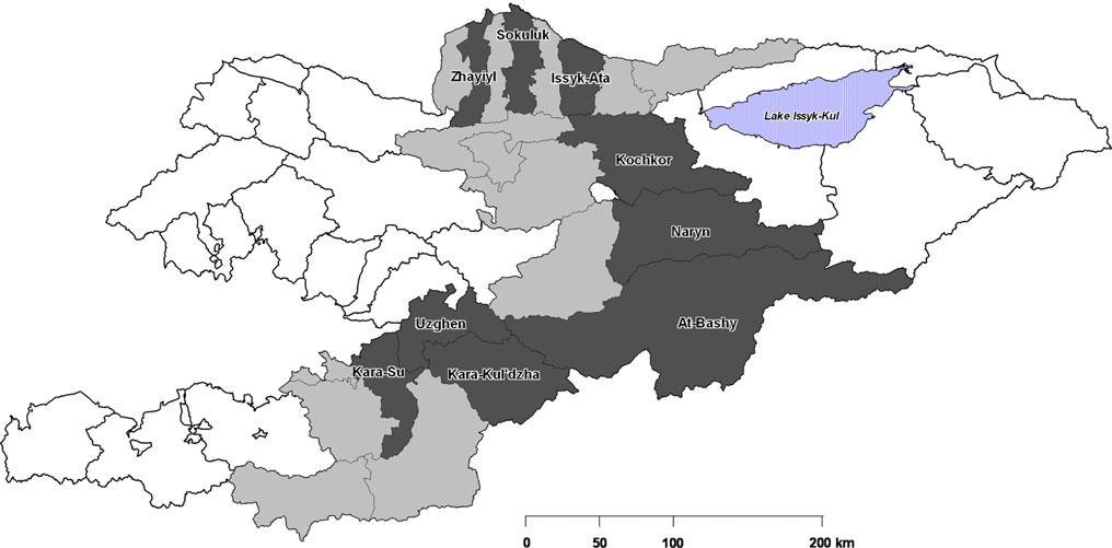 134 Bassirou Bonfoh et al. Figure 1. MapofKyrgyzstanwithselectedOblastsandRayons.