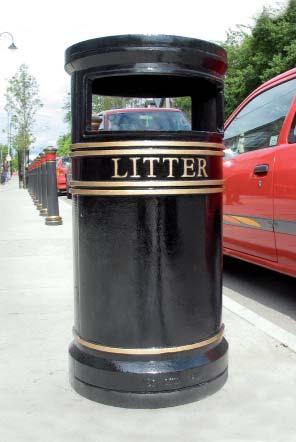 COVENT GARDEN LITTER BINS Traditional pillar box style litter bin range Covent Garden cast iron litter bins, offered in a variety of shapes and sizes, are longestablished products from our range and