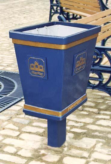 TRADITIONAL CAST IRON LITTER BINS MANSION HOUSE Cast iron open top litter bin in painted finish, c/w zintec steel liner MAN 660 Weight: 125kg Liners: 75 litres / 5.