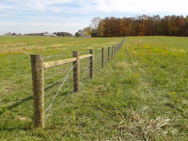 Woven-wire Fencing Physical barrier to predators Most effecgve with addigonal psychological barrier Top barbed or electrified wire