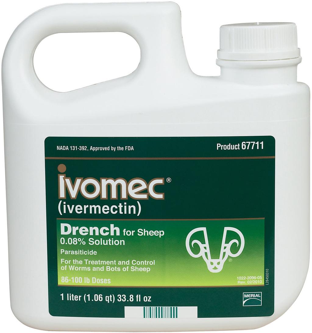 4 ANTHELMINTIC DRUGS FOR SHEEP IN CANADA Ivermectin: The most commonly used deworming drug licensed for sheep in Canada, available as a drench or as an injectable.