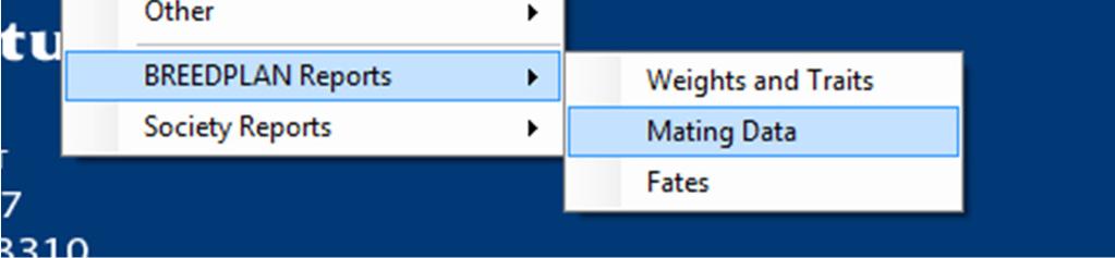 Choose the owner and select the date ranges for the matings you want to extract. 3.