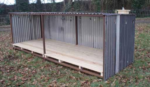 Figure 1. Outdoor calf shelter suitable for 20 calves. Outdoor calf shelter suitable for 20 calves. Dimensions: Length 3.7m; width 2.1m; front height 1.52m; back height 1.45m; 0.2m above ground.