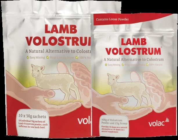 Volac Lamb Volostrum Volac Lamlac A natural alternative to colostrum to be fed whenever ewe colostrum is unavailable or in short supply.