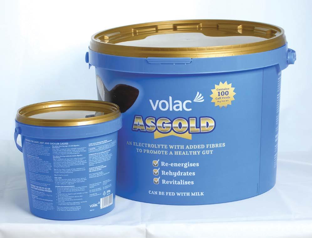 Can be fed on its own, mixed with water or added to milk replacer. Benefits of Volac ASGold Contains electrolytes and glucose.