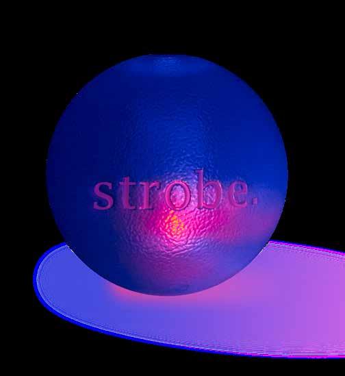 up! This durable interactive ball starts blinking when you bounce it, turning your