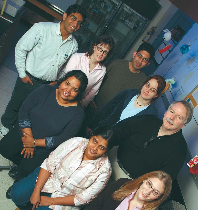 The members of the Cunnigham Lab include students from the Biological Sciences and Chemistry departments who are learning multidisciplinary approaches to solving important scientific problems.