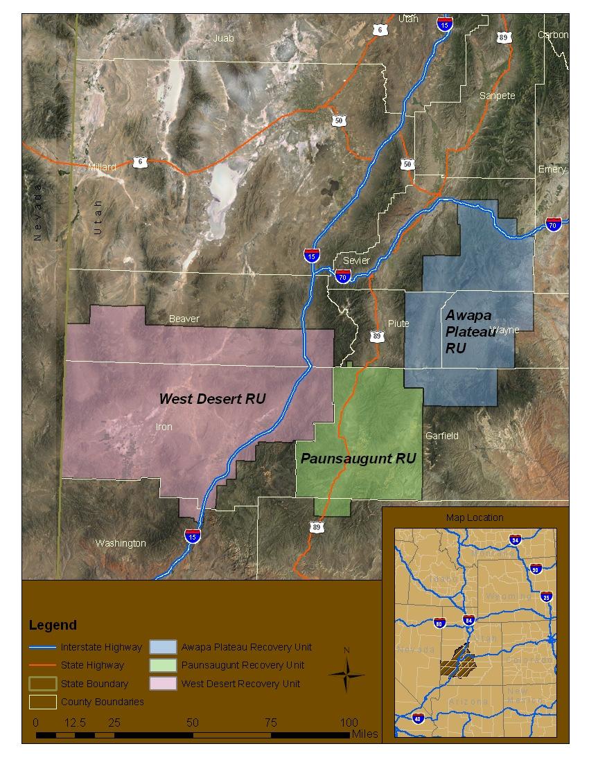Figure 2. Utah prairie dog recovery unit boundaries.