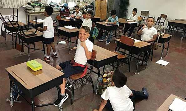 Vallarta Elementary School with 150 new desks, 30 of which were delivered on Tuesday, June 26, 2018.